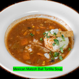 Mexican Matzo Ball Tortilla Soup (V)