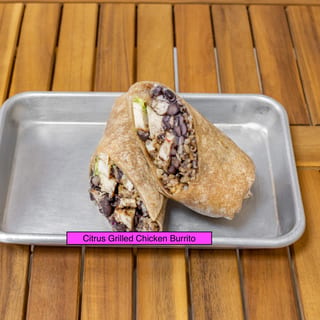 Pollo Asado Burrito Mexican Brown Rice, Black Beans, Avocado Hummus, Pico de Gallo